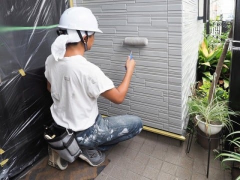 外壁塗装　ローラー工法
